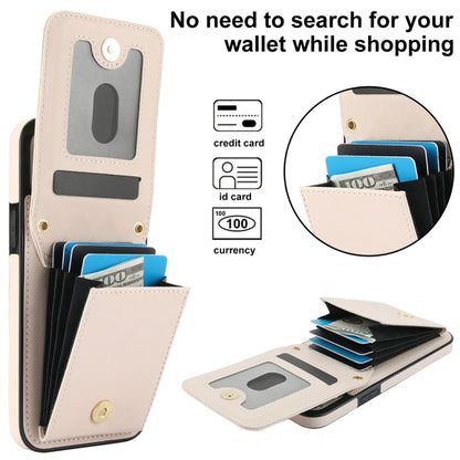 For iPhone 15 Pro Max YM015 Crossbody Rhombic Card Bag RFID Phone Case(White) - iPhone 15 Pro Max Cases by buy2fix | Online Shopping UK | buy2fix