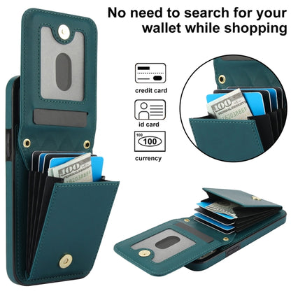 For iPhone 15 Pro Max YM015 Crossbody Rhombic Card Bag RFID Phone Case(Green) - iPhone 15 Pro Max Cases by buy2fix | Online Shopping UK | buy2fix