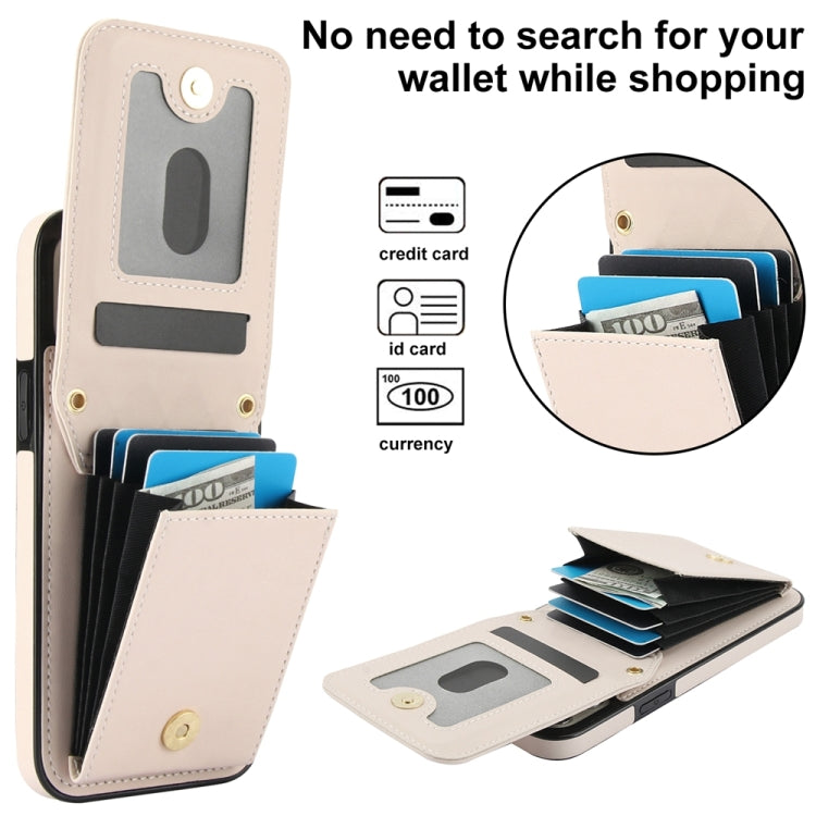 For iPhone 15 Pro YM015 Crossbody Rhombic Card Bag RFID Phone Case(White) - iPhone 15 Pro Cases by buy2fix | Online Shopping UK | buy2fix