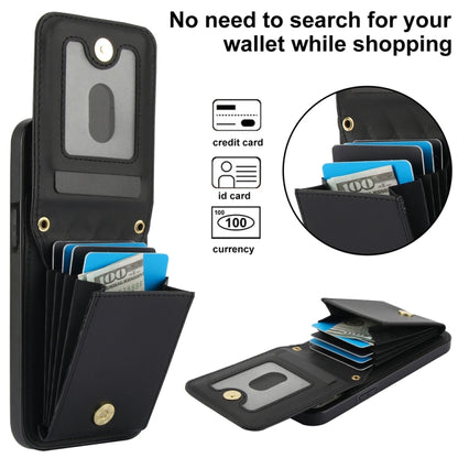 For iPhone 15 Pro YM015 Crossbody Rhombic Card Bag RFID Phone Case(Black) - iPhone 15 Pro Cases by buy2fix | Online Shopping UK | buy2fix