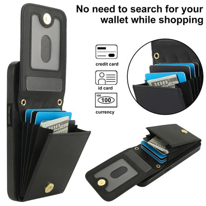 For iPhone 16e YM015 Crossbody Rhombic Card Bag RFID Phone Case(Black) - iPhone 16e Cases by buy2fix | Online Shopping UK | buy2fix