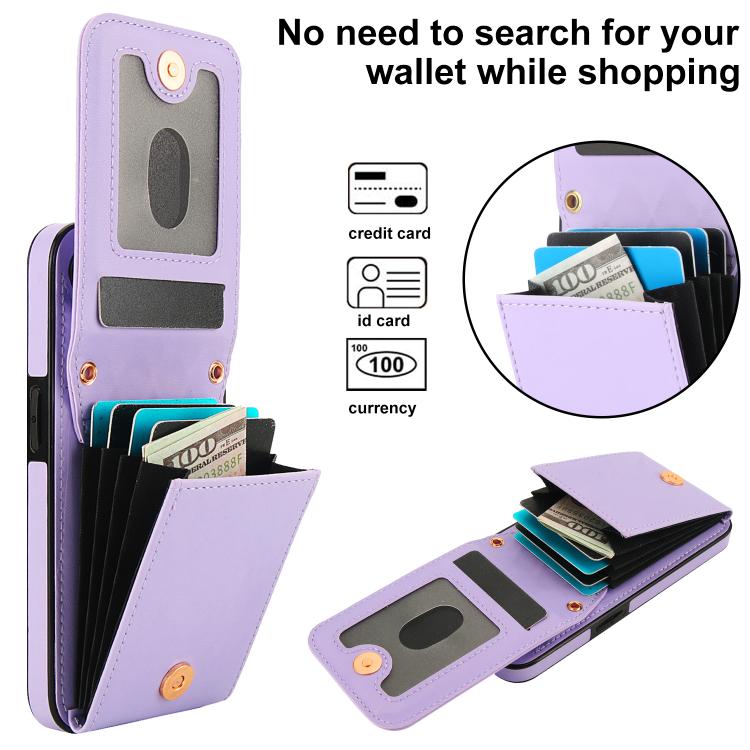 For iPhone 16e YM015 Crossbody Rhombic Card Bag RFID Phone Case(Light Purple) - iPhone 16e Cases by buy2fix | Online Shopping UK | buy2fix