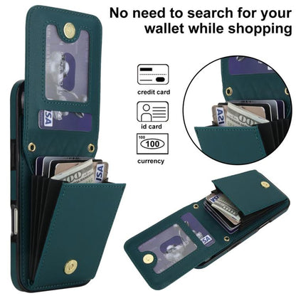 For iPhone Air YM015 Crossbody Rhombic Card Bag RFID Phone Case(Green) - iPhone Air Cases by buy2fix | Online Shopping UK | buy2fix