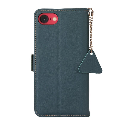 For iPhone 16e Side-Magnetic TJ Genuine Leather RFID Phone Case(Green) by buy2fix