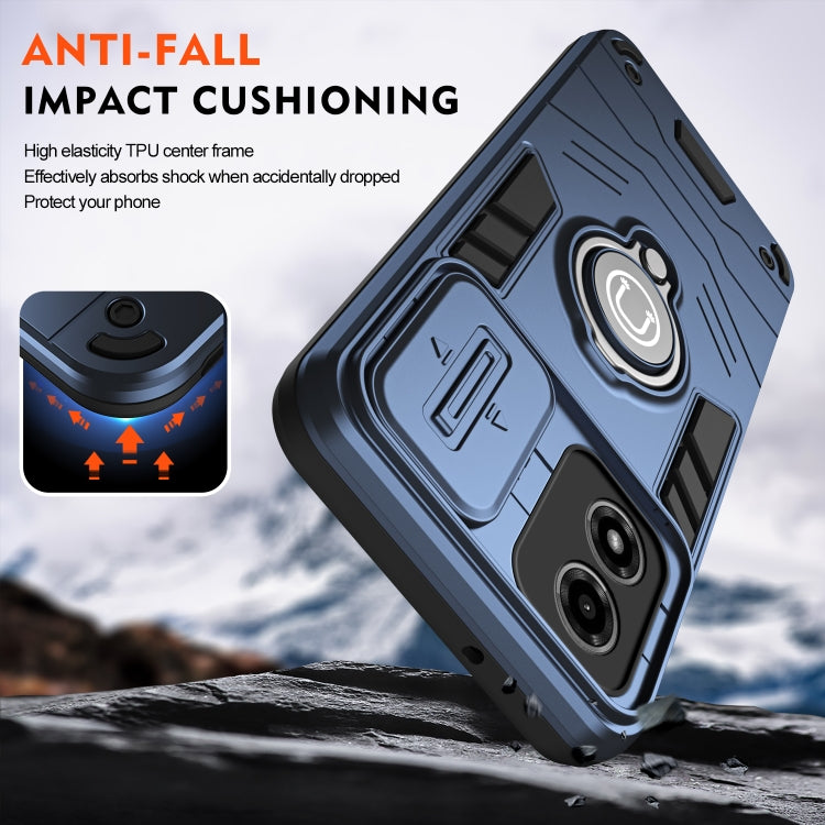 For Motorola Moto G04 / G24 Camshield Ring Holder Phone Case(Royal Blue) by buy2fix