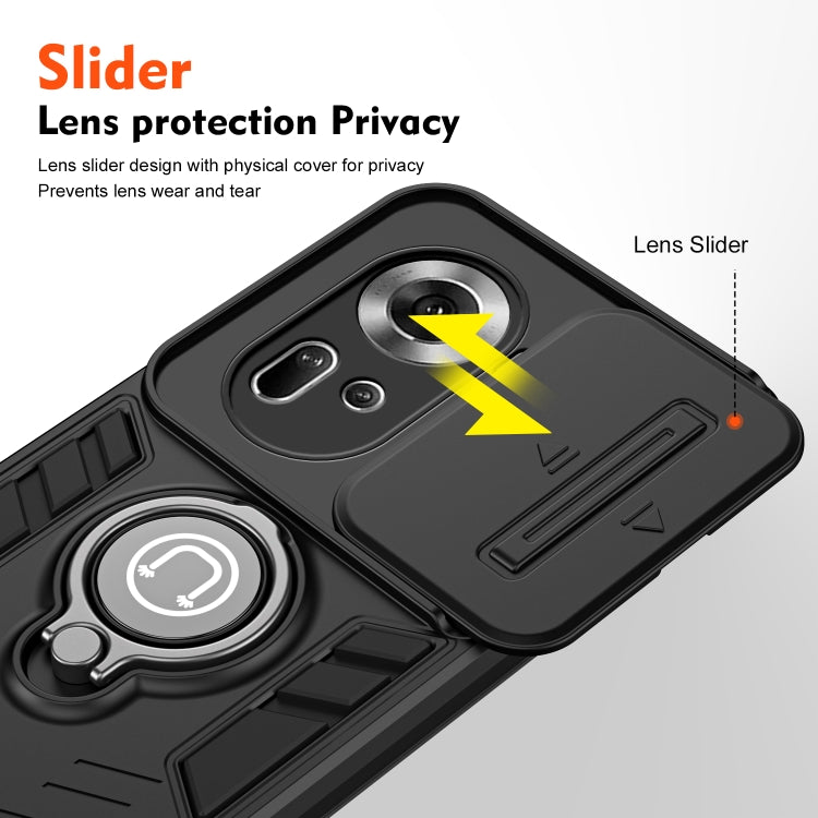 For OPPO Reno11 Global Camshield Ring Holder Phone Case(Black) - OPPO Cases by buy2fix | Online Shopping UK | buy2fix