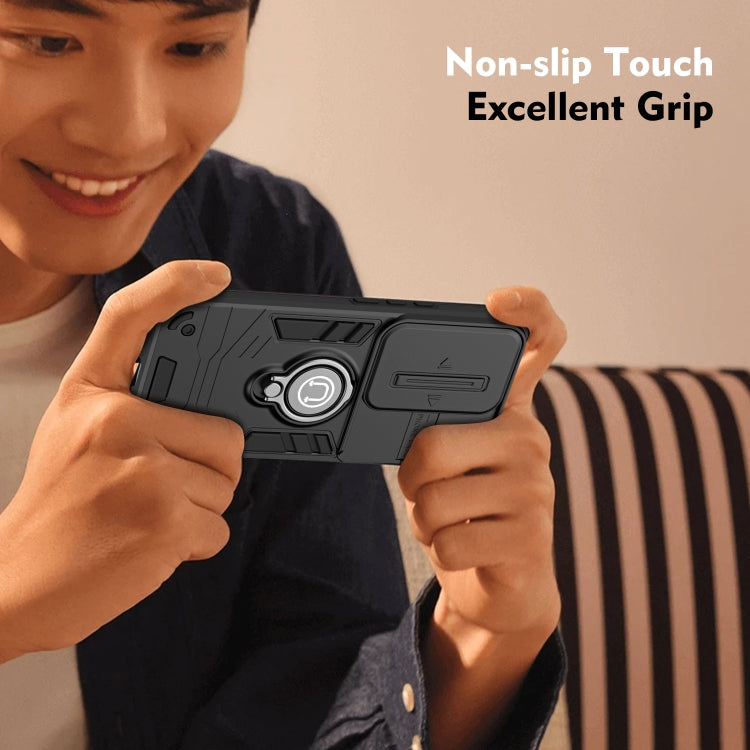 For OPPO Reno11 Global Camshield Ring Holder Phone Case(Black) - OPPO Cases by buy2fix | Online Shopping UK | buy2fix
