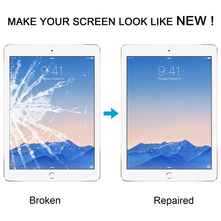 For iPad 6 / Air 2 Front Screen Outer Glass Lens with OCA Optically Clear Adhesive(White) by buy2fix