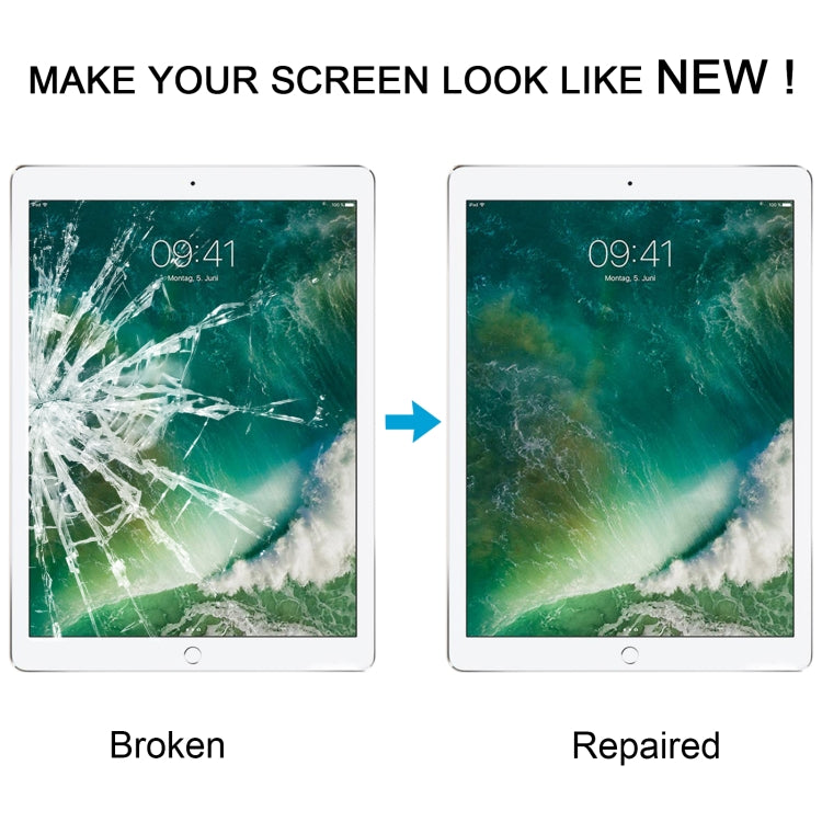 For iPad Pro 12.9 2017 Front Screen Outer Glass Lens with OCA Optically Clear Adhesive(White) by buy2fix