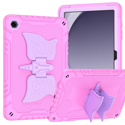 For Samsung Galaxy A9+ Kickstand PC Hybrid Silicone Tablet Case(Pink Purple) - Galaxy Tab A9+ by buy2fix | Online Shopping UK | buy2fix