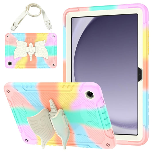 For Samsung Galaxy A9+ Kickstand PC Hybrid Silicone Tablet Case(Colorful Rose Gold) - Galaxy Tab A9+ by buy2fix | Online Shopping UK | buy2fix