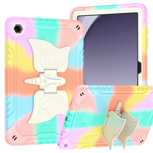 For Samsung Galaxy A9+ Kickstand PC Hybrid Silicone Tablet Case(Colorful Rose Gold) - Galaxy Tab A9+ by buy2fix | Online Shopping UK | buy2fix