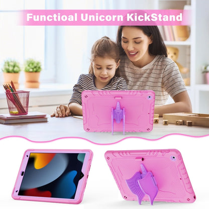 For iPad 10.2 2021/2020/2019 Kickstand PC Hybrid Silicone Tablet Case(Pink Purple) - iPad 10.2 Cases by buy2fix | Online Shopping UK | buy2fix