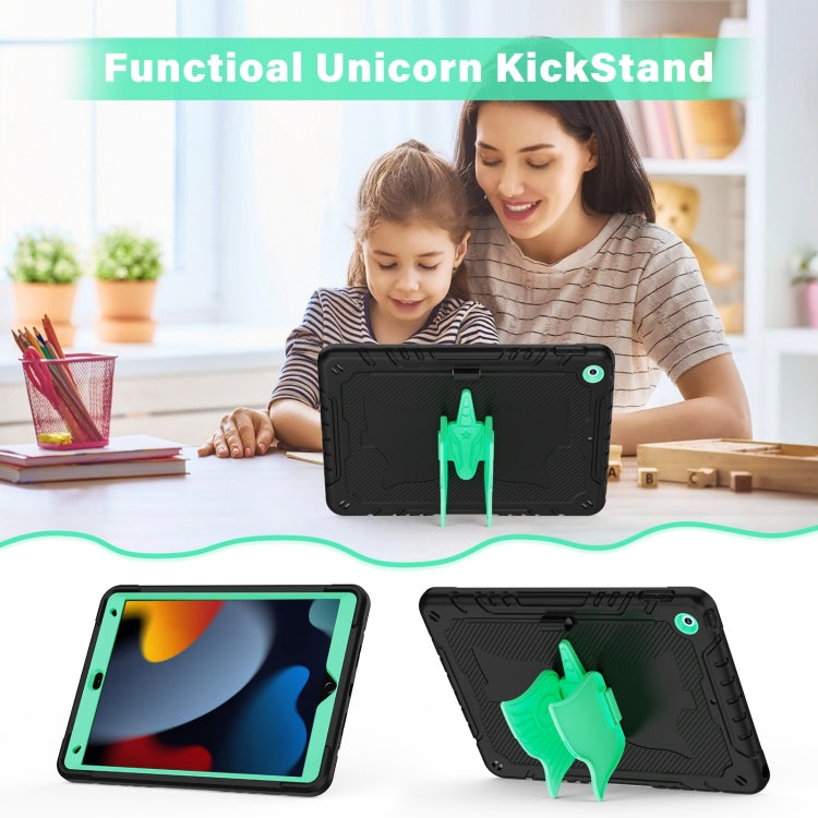 For iPad 10.2 2021/2020/2019 Kickstand PC Hybrid Silicone Tablet Case(Black Mint) - iPad 10.2 Cases by buy2fix | Online Shopping UK | buy2fix