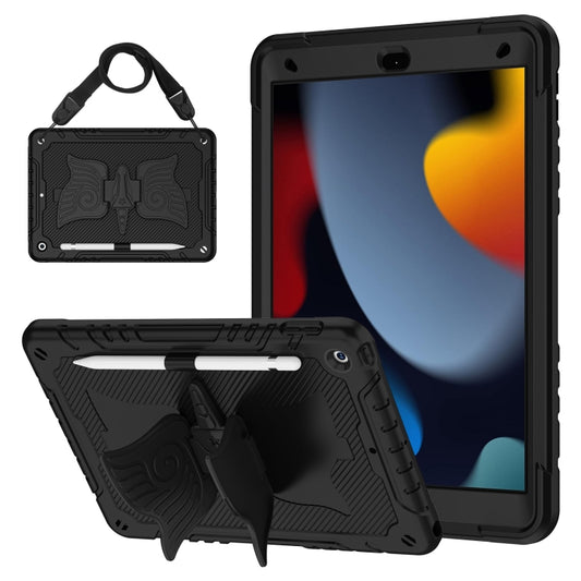For iPad 10.2 2021/2020/2019 Kickstand PC Hybrid Silicone Tablet Case(Black) - iPad 10.2 Cases by buy2fix | Online Shopping UK | buy2fix