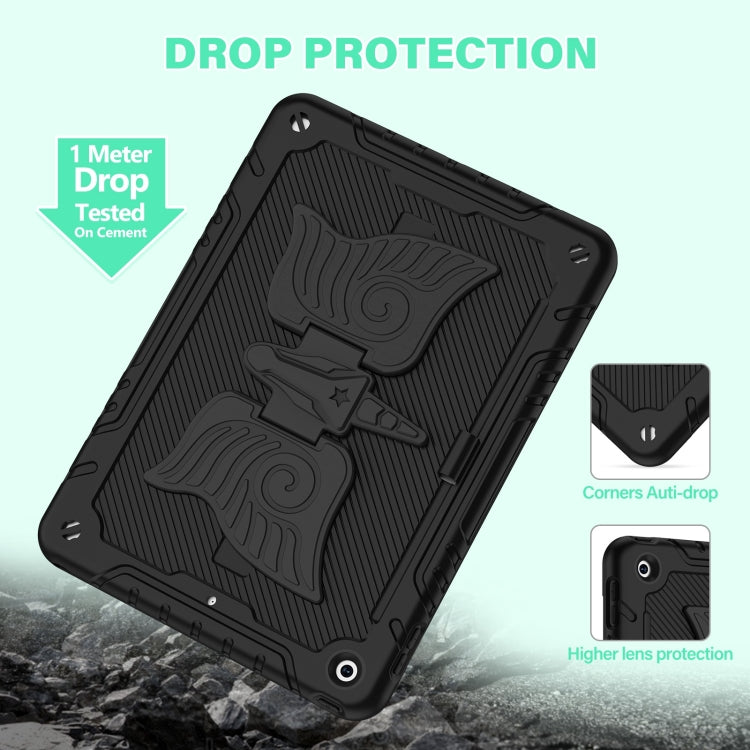 For iPad 10.2 2021/2020/2019 Kickstand PC Hybrid Silicone Tablet Case(Black) - iPad 10.2 Cases by buy2fix | Online Shopping UK | buy2fix
