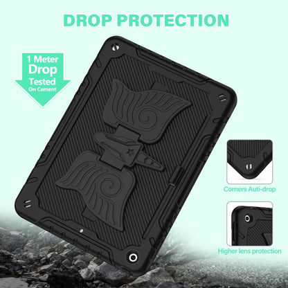 For iPad 10.2 2021/2020/2019 Kickstand PC Hybrid Silicone Tablet Case(Black) - iPad 10.2 Cases by buy2fix | Online Shopping UK | buy2fix