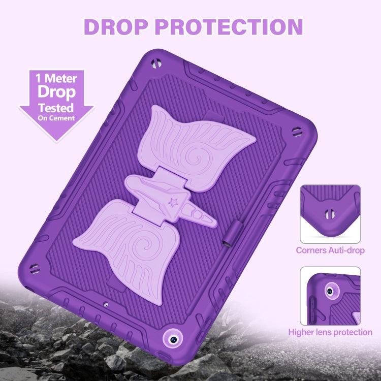 For iPad 10.2 2021/2020/2019 Kickstand PC Hybrid Silicone Tablet Case(Purple) - iPad 10.2 Cases by buy2fix | Online Shopping UK | buy2fix