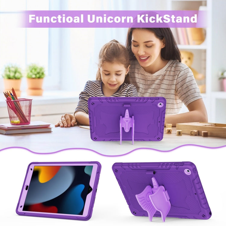 For iPad 10.2 2021/2020/2019 Kickstand PC Hybrid Silicone Tablet Case(Purple) - iPad 10.2 Cases by buy2fix | Online Shopping UK | buy2fix
