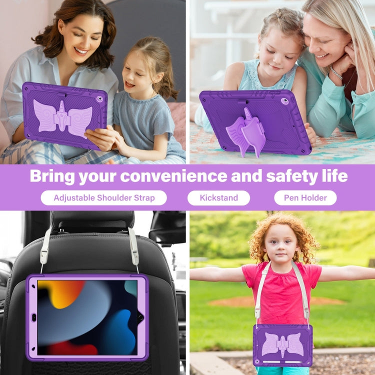 For iPad 10.2 2021/2020/2019 Kickstand PC Hybrid Silicone Tablet Case(Purple) - iPad 10.2 Cases by buy2fix | Online Shopping UK | buy2fix