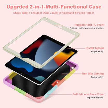 For iPad 10.2 2021/2020/2019 Kickstand PC Hybrid Silicone Tablet Case(Colorful Rose Gold) - iPad 10.2 Cases by buy2fix | Online Shopping UK | buy2fix
