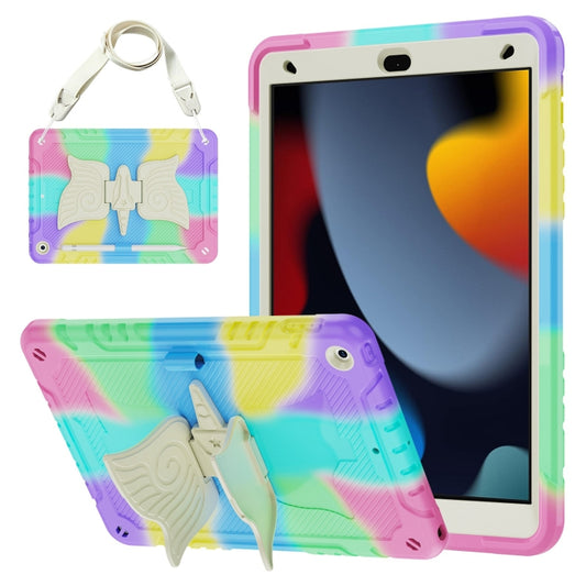 For iPad 10.2 2021/2020/2019 Kickstand PC Hybrid Silicone Tablet Case(Colorful Purple) - iPad 10.2 Cases by buy2fix | Online Shopping UK | buy2fix
