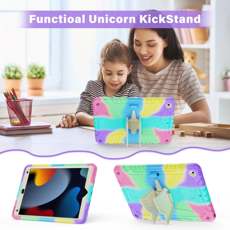 For iPad 10.2 2021/2020/2019 Kickstand PC Hybrid Silicone Tablet Case(Colorful Purple) - iPad 10.2 Cases by buy2fix | Online Shopping UK | buy2fix