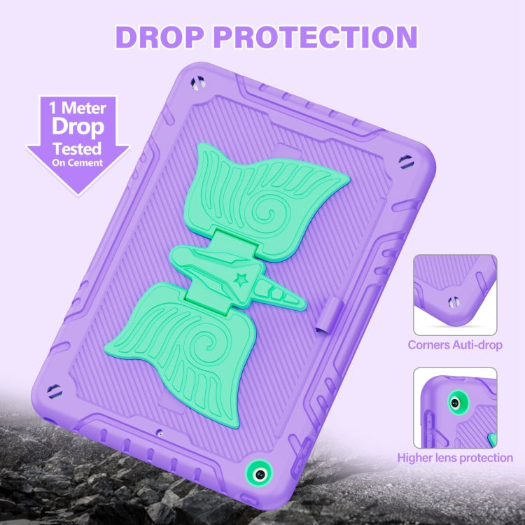 For iPad 10.2 2021/2020/2019 Kickstand PC Hybrid Silicone Tablet Case(Purple Mint) - iPad 10.2 Cases by buy2fix | Online Shopping UK | buy2fix