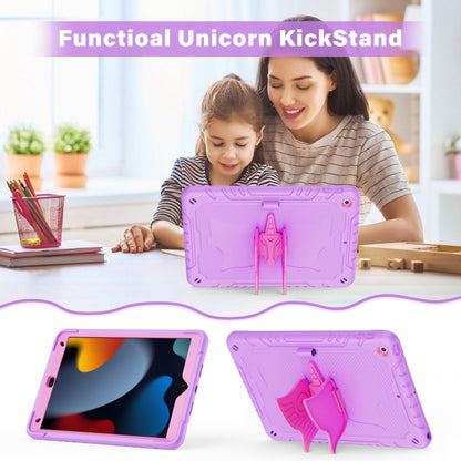 For iPad 10.2 2021/2020/2019 Kickstand PC Hybrid Silicone Tablet Case(Purple Rose Red) - iPad 10.2 Cases by buy2fix | Online Shopping UK | buy2fix
