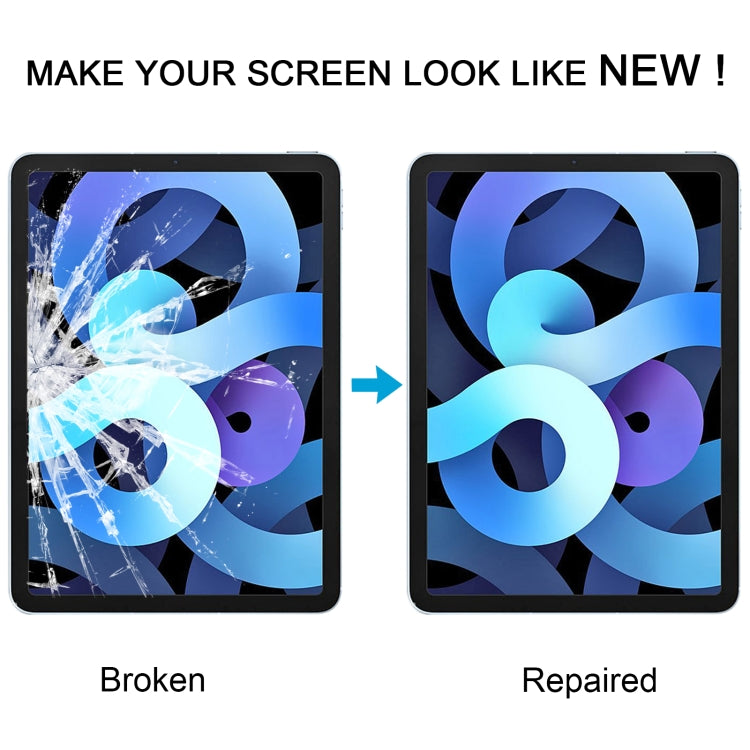 For iPad Air 4 Front Screen Outer Glass Lens with OCA Optically Clear Adhesive(Black) by buy2fix