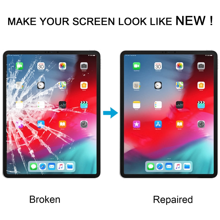 For iPad Pro 12.9 2018 2020 Front Screen Outer Glass Lens with OCA Optically Clear Adhesive(Black) by buy2fix