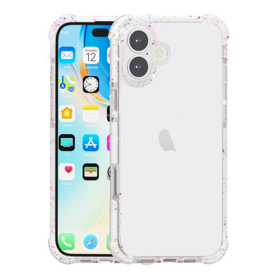 For iPhone 16 Plus Acrylic Color Point Transparent Phone Case(White)