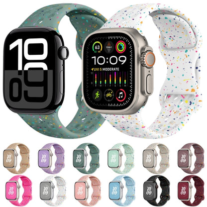 For Apple Watch Series 2 42mm Hole Style Butterfly Buckle Camouflage Silicone Watch Band(Light Purple) by buy2fix