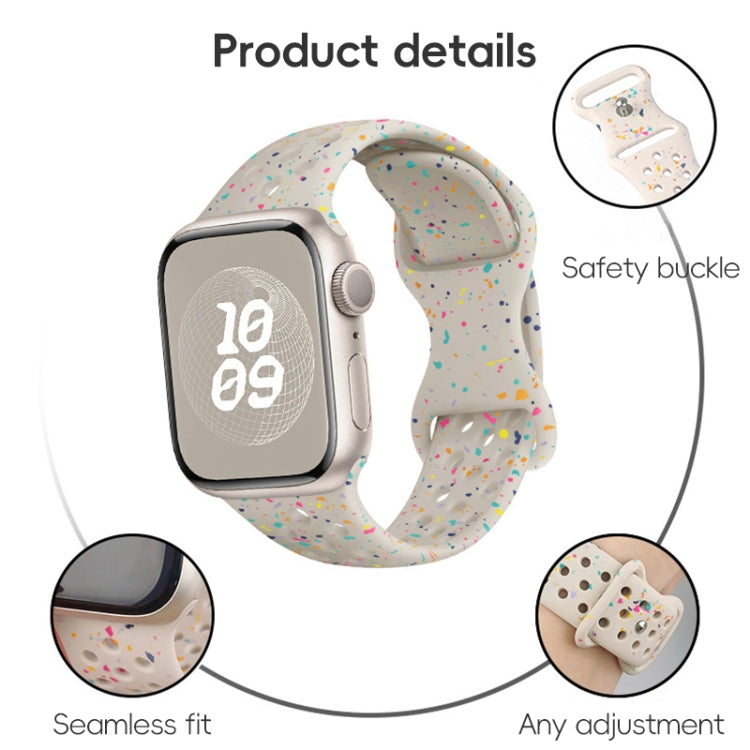 For Apple Watch Series 2 42mm Hole Style Butterfly Buckle Camouflage Silicone Watch Band(Light Purple) by buy2fix