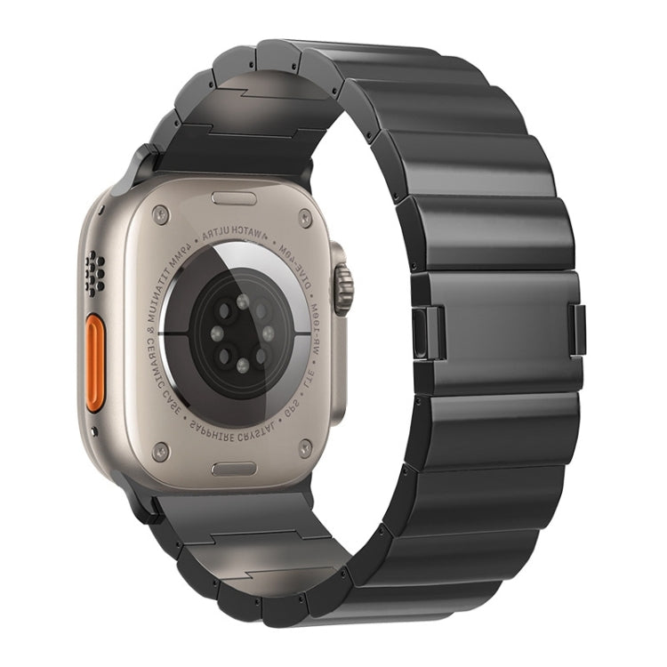 For Apple Watch Ultra 2 49mm One-Bead Magnetic Buckle Titanium Metal Watch Band(Black) by buy2fix