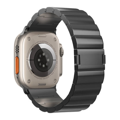 For Apple Watch Ultra 2 49mm One-Bead Magnetic Buckle Titanium Metal Watch Band(Black) by buy2fix