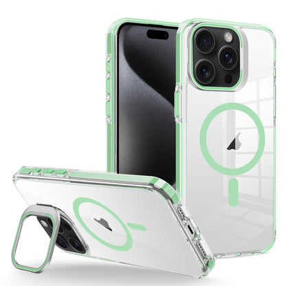 For iPhone 15 Pro Max J2 High Transparent MagSafe Magnetic Frame Holder Phone Case(Matcha Green) - iPhone 15 Pro Max Cases by buy2fix | Online Shopping UK | buy2fix