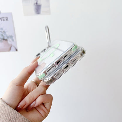 For iPhone 15 Pro J2 High Transparent MagSafe Magnetic Frame Holder Phone Case(Royal Blue) - iPhone 15 Pro Cases by buy2fix | Online Shopping UK | buy2fix