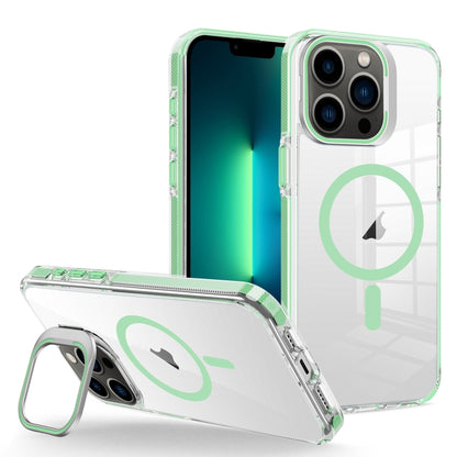 For iPhone 13 Pro Max J2 High Transparent MagSafe Magnetic Frame Holder Phone Case(Matcha Green) by buy2fix