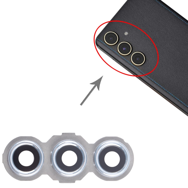 For Samsung Galaxy C55 SM-C556 10pcs Original Rear Camera Lens Cover(Silver) - Camera Series by buy2fix | Online Shopping UK | buy2fix