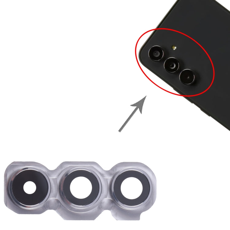 For Samsung Galaxy A54 SM-A546B 10pcs Original Rear Camera Lens Cover(Silver) - Camera Series by buy2fix | Online Shopping UK | buy2fix