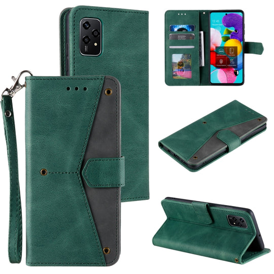 For Honor 200 Lite Global Nail Skin Feel Stitching Calf Texture Leather Phone Case(Green)