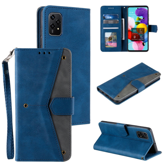 For Honor 200 Lite Global Nail Skin Feel Stitching Calf Texture Leather Phone Case(Blue)