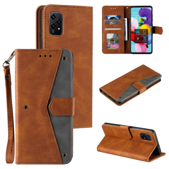 For Honor 200 Lite Global Nail Skin Feel Stitching Calf Texture Leather Phone Case(Brown)