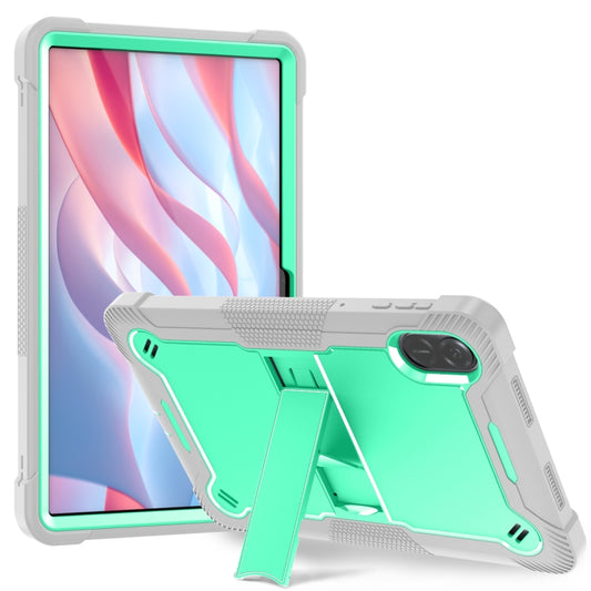 For Honor Pad X9 / X8 Pro Shockproof Silicone Hybrid PC Tablet Case with Holder(Mint Green + Grey) - Honor by buy2fix | Online Shopping UK | buy2fix