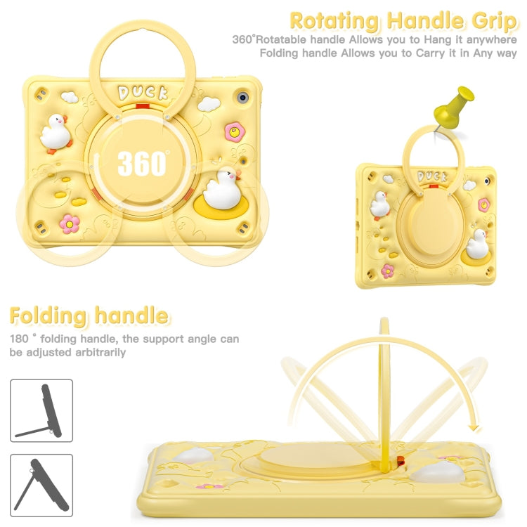 Duck Handle Kickstand Silicone Hybrid PC Tablet Case For iPad 10.2 2021/2020/2019(Yellow) - iPad 10.2 Cases by buy2fix | Online Shopping UK | buy2fix