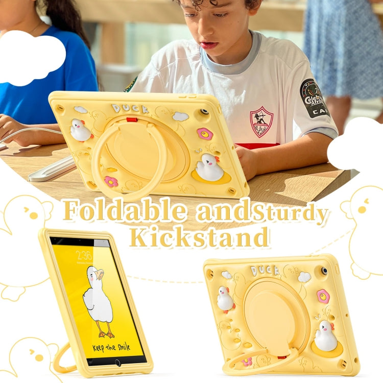 Duck Handle Kickstand Silicone Hybrid PC Tablet Case For iPad 10.2 2021/2020/2019(Yellow) - iPad 10.2 Cases by buy2fix | Online Shopping UK | buy2fix