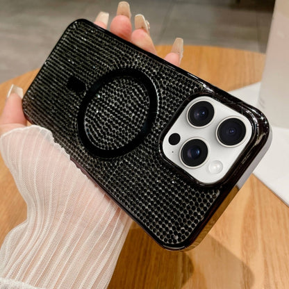 For iPhone 13 Pro Diamonds Plated Magsafe Phone Case(Black) by buy2fix