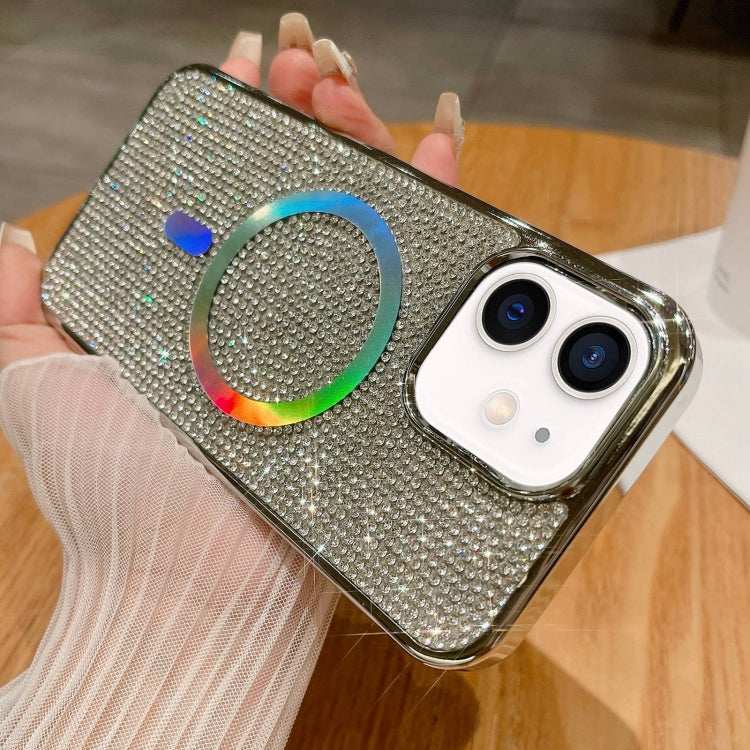For iPhone 11 Diamonds Plated Magsafe Phone Case(Silver) by buy2fix