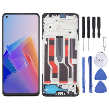 For OPPO Reno7 Lite OLED LCD Screen Digitizer Full Assembly with Frame by buy2fix